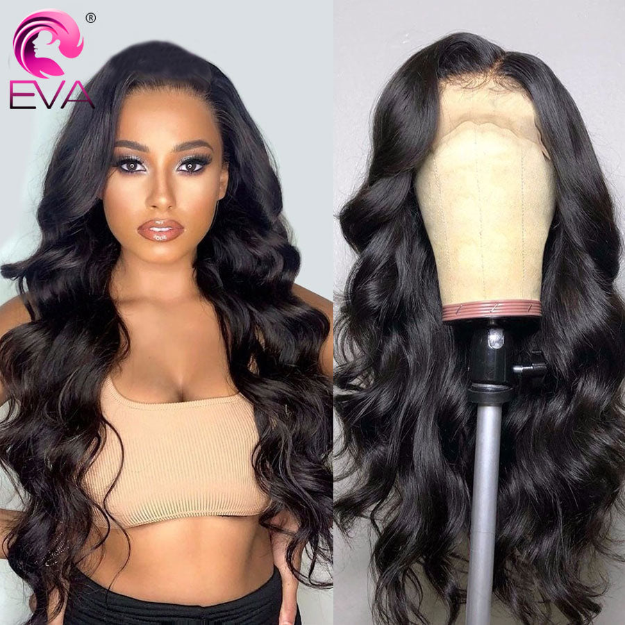 Eva Lace Front Human Hair Wigs Pre Plucked With Baby Hair Glueless Body Wave Wigs For Black Women Brazilian Lace Frontal Wigs