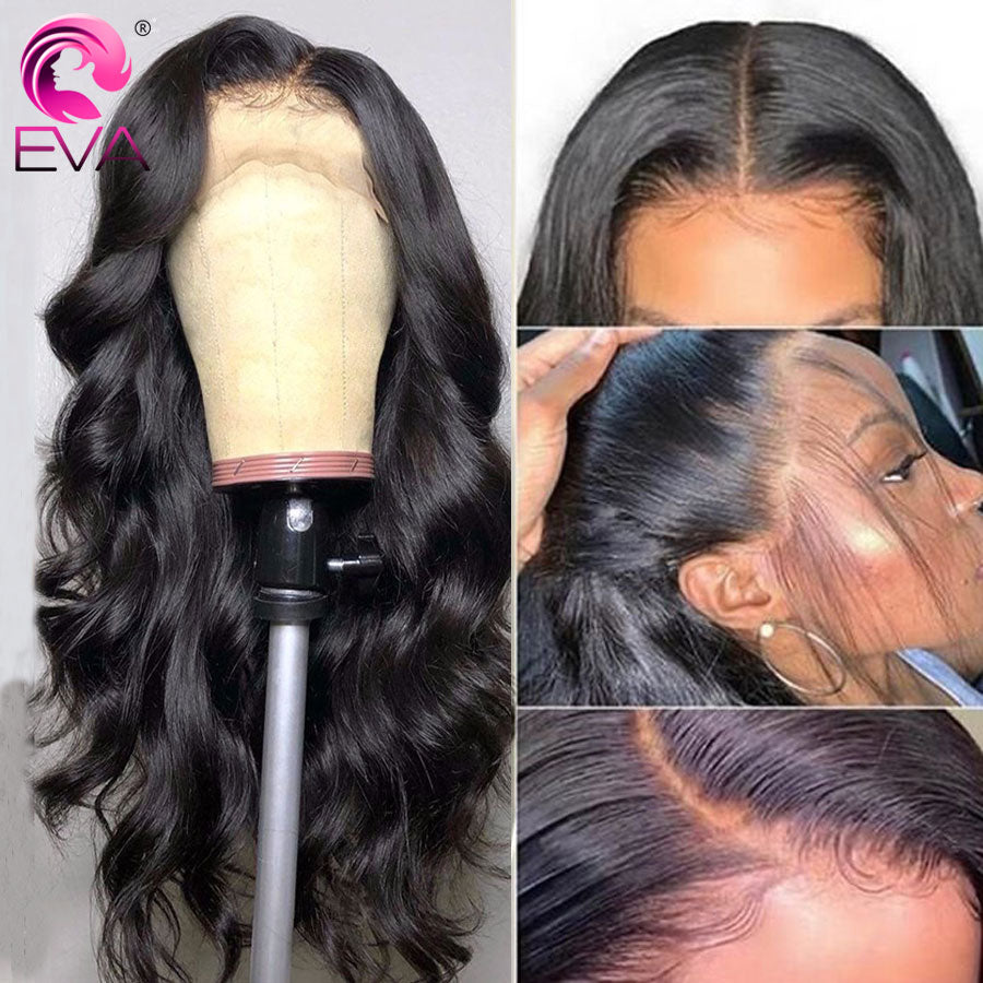 Eva Lace Front Human Hair Wigs Pre Plucked With Baby Hair Glueless Body Wave Wigs For Black Women Brazilian Lace Frontal Wigs