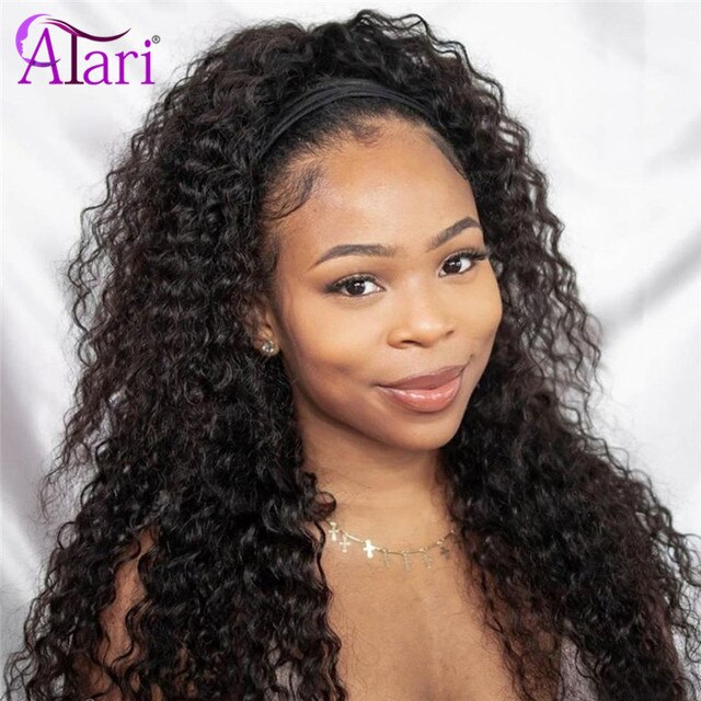 Indian Water Wave Virgin Human Hair Full Glue Less Machine Made Lace Wig 180% Density